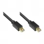 GoodConnections Mini DisplayPort 1.2 kabelis, vīrietis pret vīrieti, apzeltīts, melns, 1m