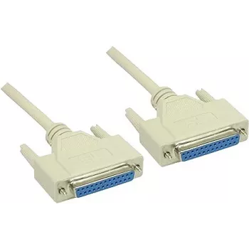 GoodConnections nulmodema kabelis DB25 ligzda uz DB25 ligzda 1,8m pelēks RS-232 seriālais krustsavienotais 4030