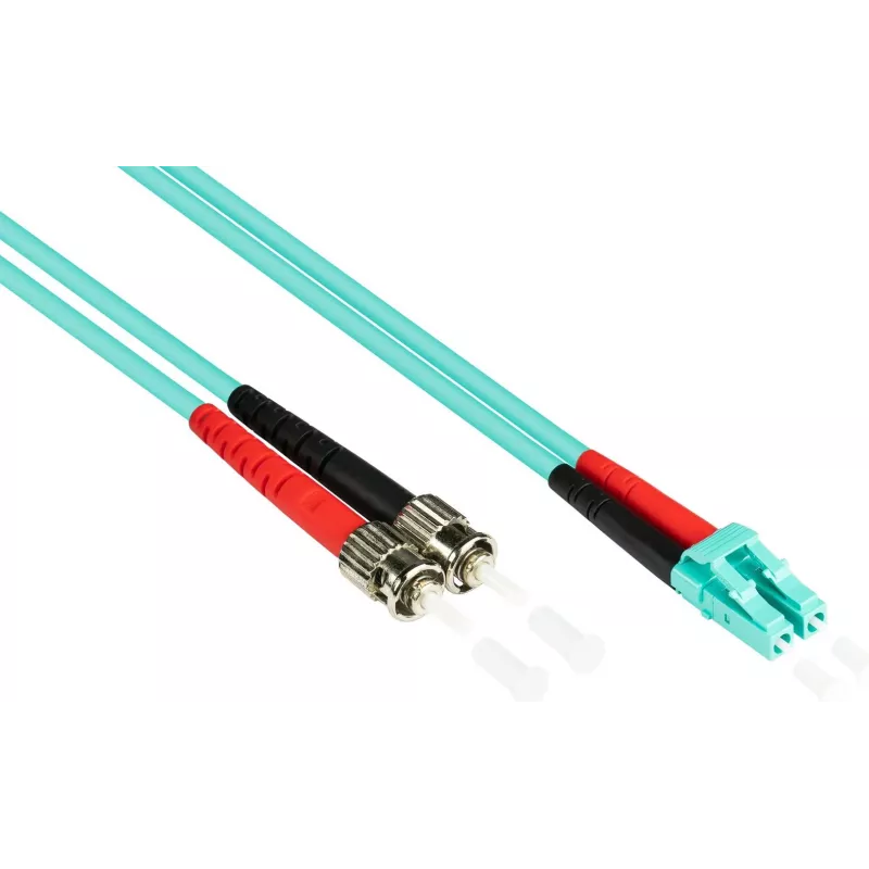 GoodConnections OM3 dupleksā daudzmodu šķiedras savienojuma kabelis LC/ST, 50/125, LSZH, maināma polaritāte, 1m