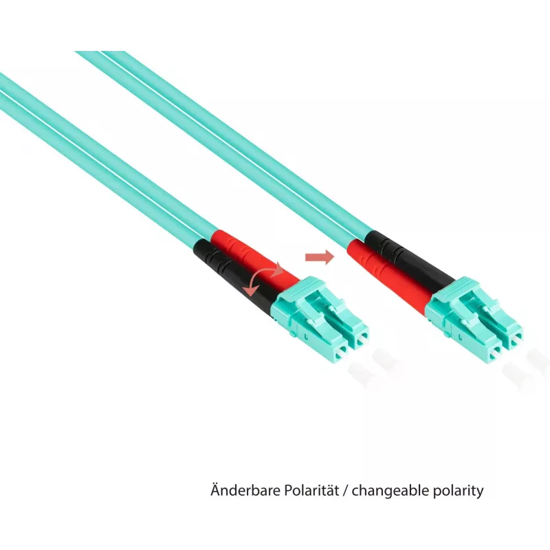 GoodConnections OM3 dupleksā daudzmodu šķiedras savienojuma kabelis LC/ST, 50/125, LSZH, maināma polaritāte, 1m