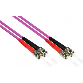 GoodConnections OM4 ST uz ST daudzmodu duplex šķiedras komutācijas kabelis, 7,5m, LSZH, violets LW-8075ST4