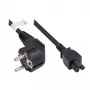 GoodConnections P0105-S018 Strāvas vads 1,8 m – Schuko spraudnis E+F tips uz IEC C5 Cloverleaf – H05VV-F – 250V 2.5A – Melns