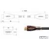GoodConnections PYTHON sērijas ātrgaitas HDMI kabelis ar Ethernet, 4K UHD 60Hz, 18Gbps, zelta pārklājums, neilona pinums, 3m, melns (GC-M0018)