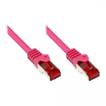 GoodConnections RNS® Cat. 6 S/FTP ielāpu kabelis ar fiksatora aizsardzību, 20m, fuksijas krāsā