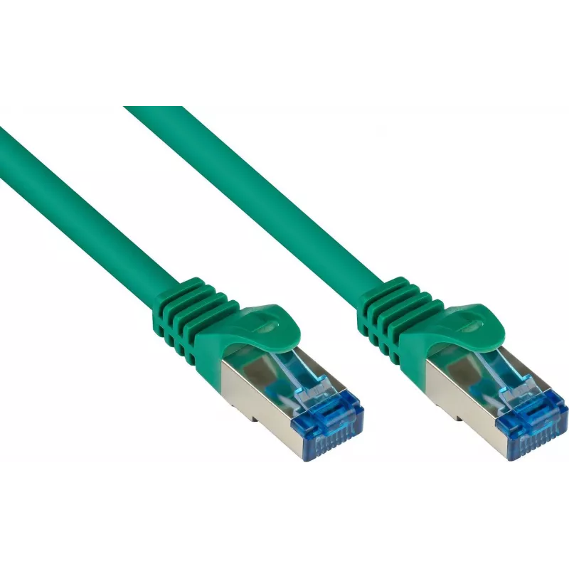 GoodConnections RNS® Cat. 6A S/FTP halogenu nesaturošs savienojuma kabelis ar fiksatora aizsardzību, 3 m, zaļš