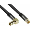GoodConnections SAT antenas kabelis SmartFLEX, IEC/Coax leņķa kontaktdakša uz ligzdu, zeltīts, četrkārtīgi ekranēts, 120dB ekranējums, melns, 15m (GC-M2078)