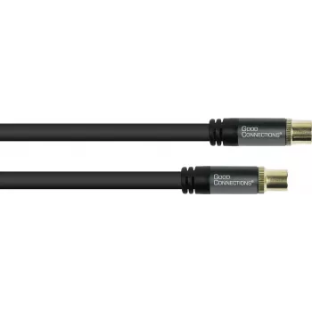 GoodConnections SmartFLEX antenas kabelis, IEC koaksiālais vīrišķais uz sievišķo, zeltīts, četrkāršs ekranējums, 120 dB ekranējums, melns, 30 m (GC-M2060)