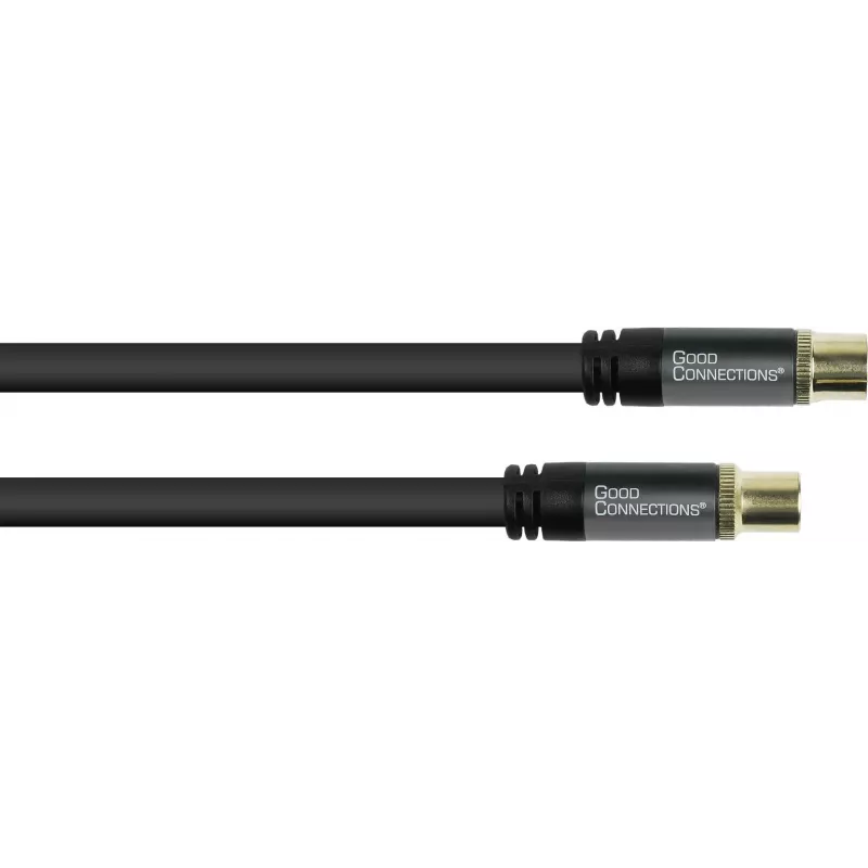 GoodConnections SmartFLEX antenas kabelis, IEC koaksiālais vīrišķais uz sievišķo, zeltīts, četrkāršs ekranējums, 120 dB ekranējums, melns, 30 m (GC-M2060)