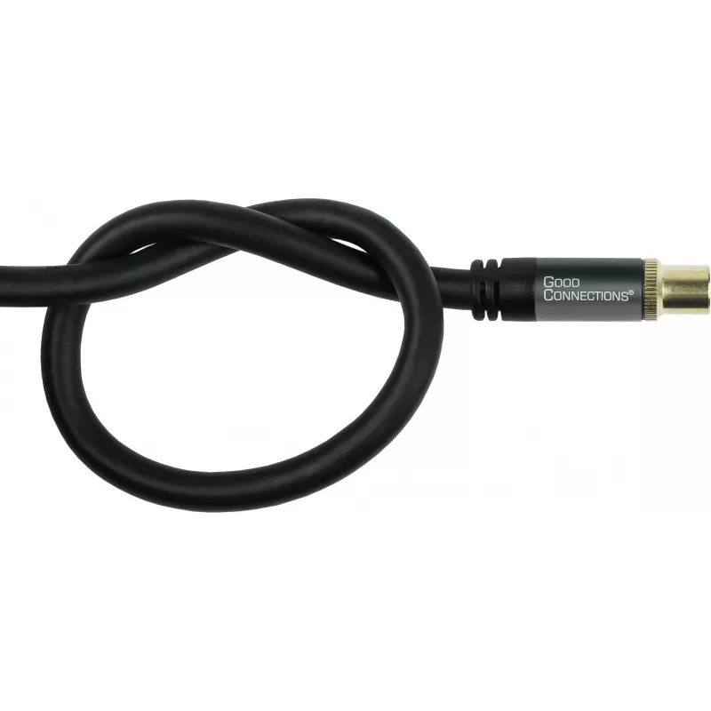 GoodConnections SmartFLEX antenas kabelis, IEC koaksiālais vīrišķais uz sievišķo, zeltīts, četrkāršs ekranējums, 120 dB ekranējums, melns, 30 m (GC-M2060)