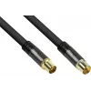GoodConnections SmartFLEX antenas kabelis, IEC koaksiālais vīrišķais uz sievišķo, zeltīts, četrkāršs ekranējums, 120 dB ekranējums, melns, 30 m (GC-M2060)