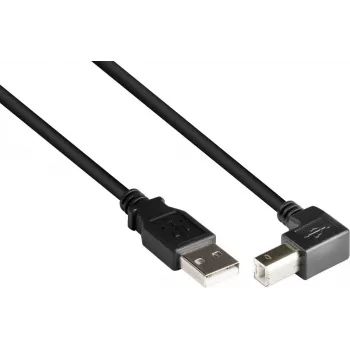 GoodConnections USB 2.0 kabelis A uz B ar lejupvērstu leņķi 2m melns