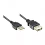 GoodConnections USB 2.0 pagarinājuma kabelis, A tipa vīrišķais uz A tipa sievišķo, 0,6 m, melns