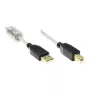 GoodConnections USB 2.0 augstas kvalitātes kabelis ar ferīta serdi un zelta kontaktiem, caurspīdīgs, 3 m (2510-3TQ)