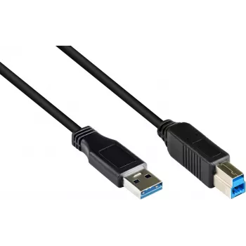 GoodConnections USB 3.0 kabelis A uz B Melns 5m