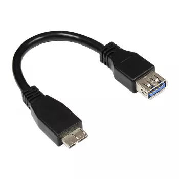 GoodConnections USB 3.0 OTG Adapter Cable, Micro USB B Male to USB-A Female, Black, 0.1m