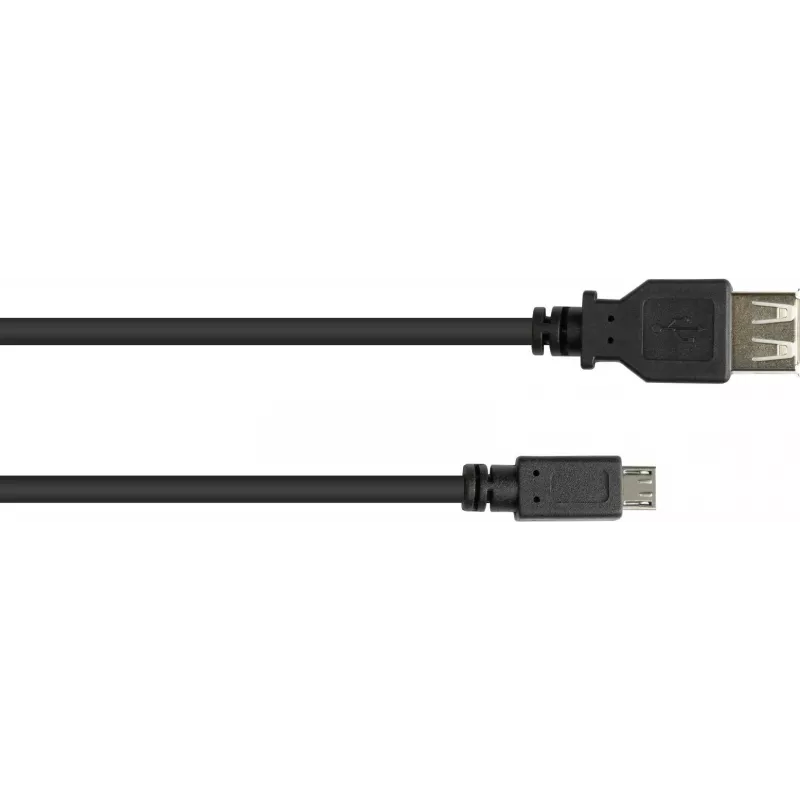 GoodConnections USB-OTG adaptera kabelis, Micro-USB Type B tēviņš uz USB Type A māte, USB 2.0, 0,1 m, melns