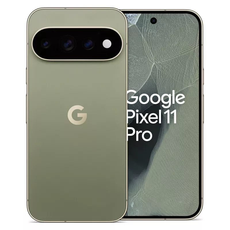 Google Pixel 11 Pro 5G viedtālrunis, 12GB RAM, 256GB atmiņa, 6,3 collu OLED 120Hz displejs, olīvu