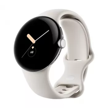 Google Pixel Watch LTE 41mm pulēta sudraba korpuss ar sporta siksniņu - Chalk