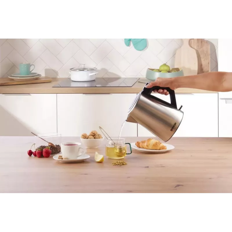 Gorenje K17OS Bezvadu tējkanna, 1,7 L, 2200 W, Nerūsējošais tērauds / Melna