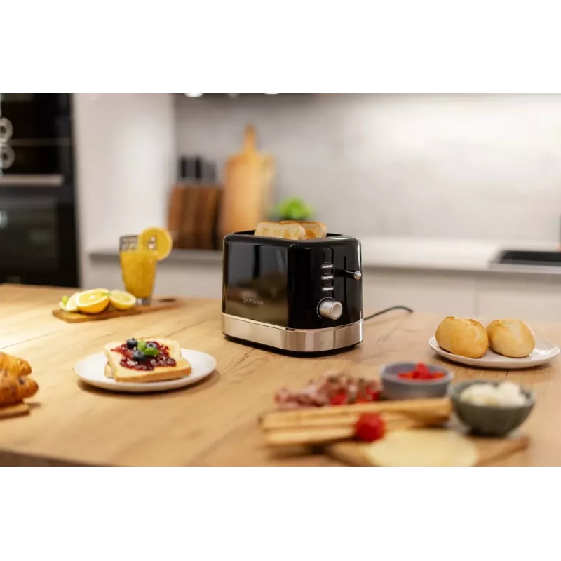 Gorenje T800DB 2-Slice Toaster, 800W, 7-Level Browning, Black