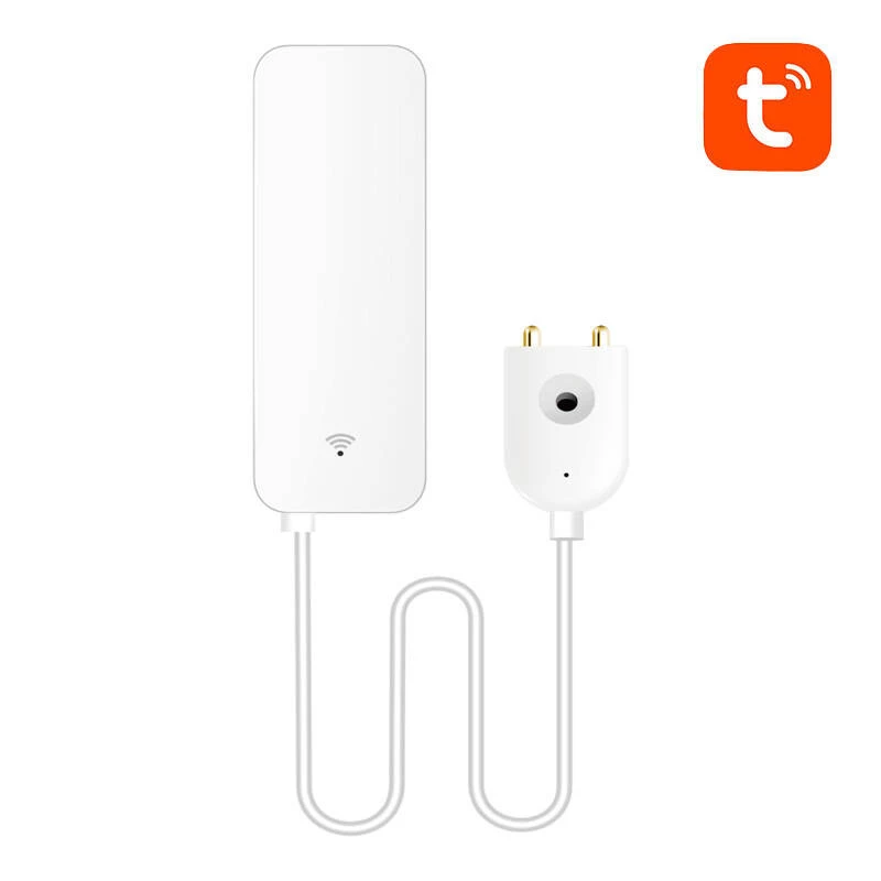 GOSUND S5 WiFi viedais ūdens noplūdes sensors ar Tuya lietotnes brīdinājumiem, 2.4GHz, IP67 zonde, balts
