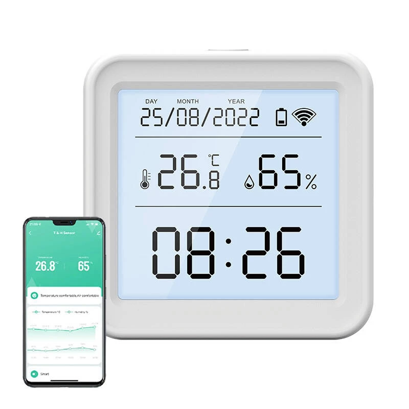 Gosund S6 viedais Wi-Fi temperatūras un mitruma sensors ar LCD displeju, saderīgs ar Tuya
