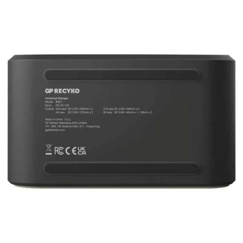 GP Battery Charger B361 ar 4 kanāliem, 2600 mAh, 2.8V, Melns EU