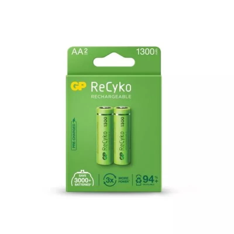 GP ReCyko AA uzlādējama baterija 1300mAh 2 iepakojums blisterī