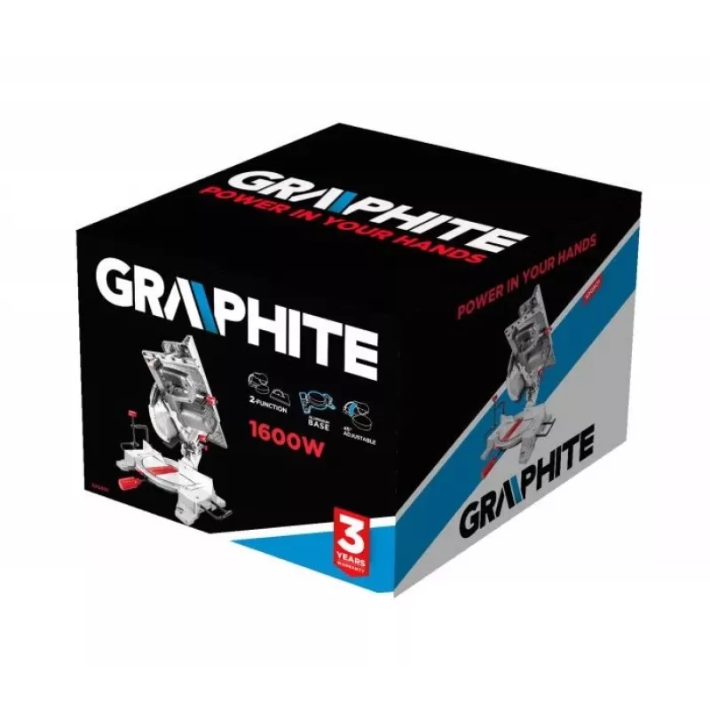 GRAPHITE Universālais zāģis 1600W, 254 mm asmens, 30 mm urbums