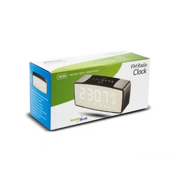 GRB Greenblue GB200 Bluetooth modinātājpulkstenis ar FM, temperatūru, mitrumu, modinātāju, snaudu, LED displeju, melns/pelēks
