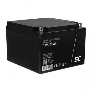 Green Cell AGM35 12V 26Ah AGM VRLA bezapkopes akumulators zāles pļāvējam, motorolleram, laivai, ratiņkrēslam