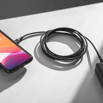 Green Cell GC PowerStream USB Type-C vīrietis uz Type-C vīrietis ātrās uzlādes kabelis 2m melns