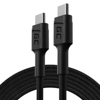 Green Cell GC PowerStream USB Type-C vīrietis uz Type-C vīrietis ātrās uzlādes kabelis 2m melns