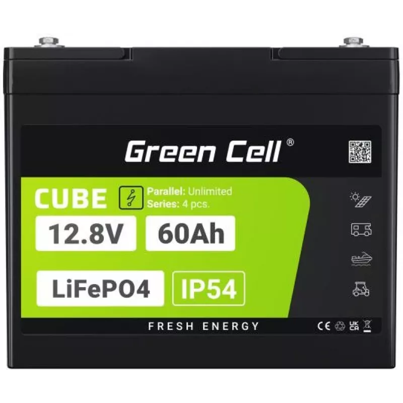 Green Cell LFPGC12V60AH UPS akumulators Litija dzelzs fosfāts (LiFePO4) 12.8 V 60 Ah