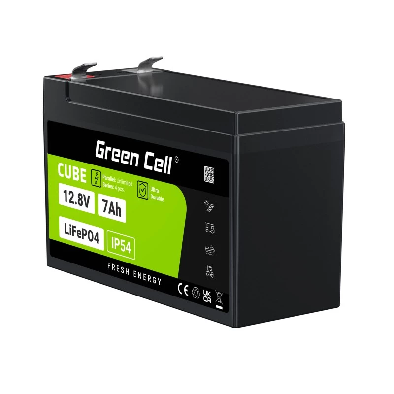 Green Cell LFPGC12V7AH UPS Akumulators Litija Dzelzs Fosfāts (LiFePO4) 12,8 V 7 Ah