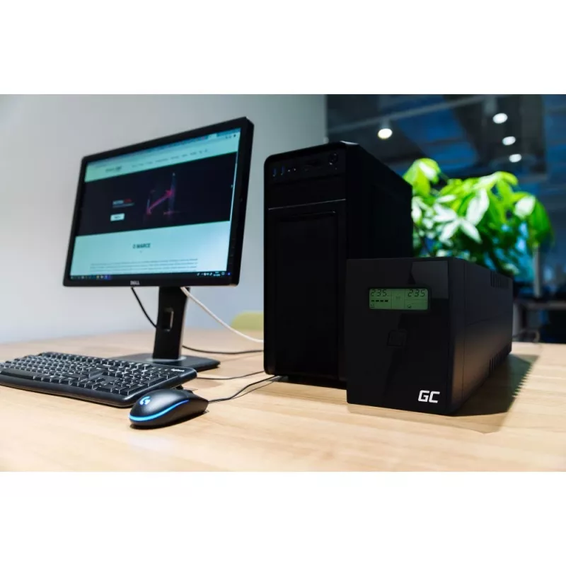 Green Cell Power Proof UPS 600VA / 360W Line-Interactive tornis (2x Schuko, USB, AVR)