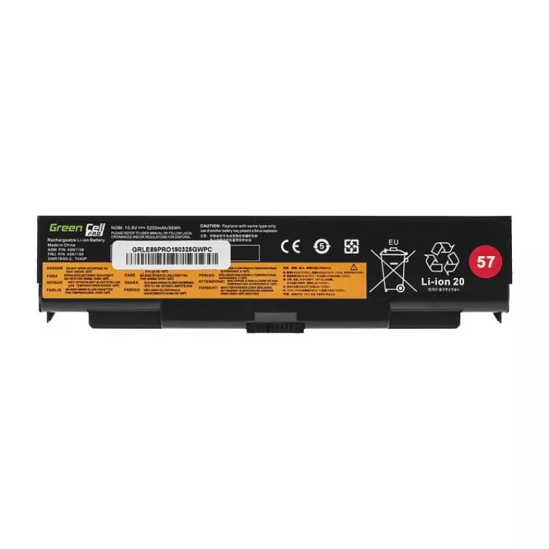 GREENCELL LE89PRO klēpjdatora akumulators Lenovo ThinkPad T440/T540/W540/L440/L540/E540 – 11.1V 5200mAh 6-cell melns