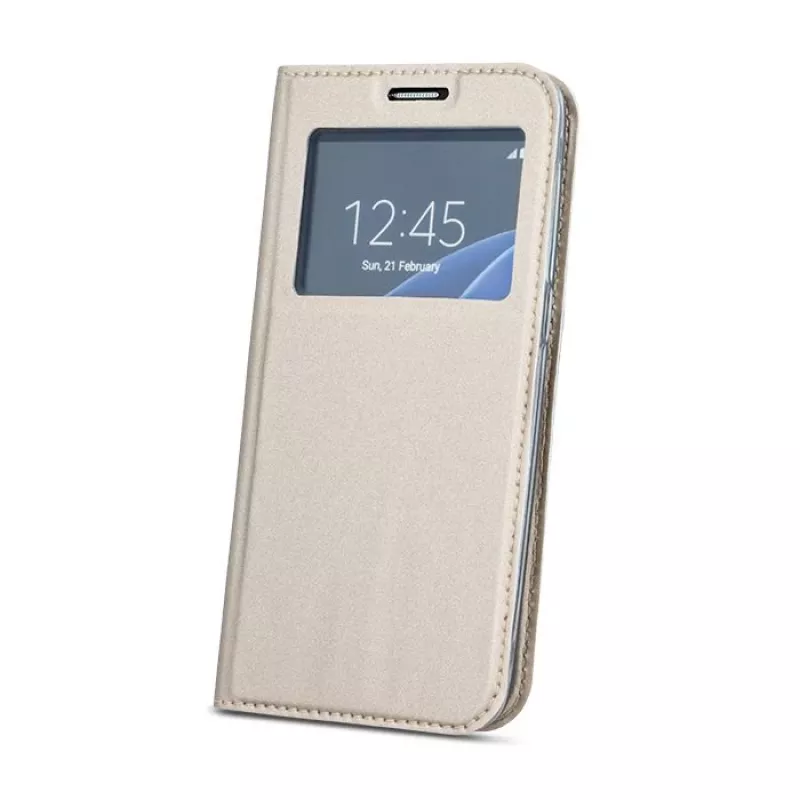 GreenGo Smart Look Flip Case for Samsung Galaxy A6+ (2018) - Gold