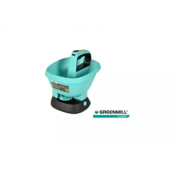 GREENMILL elektriskais rotējošais dārza sējējs 2,7L ar bateriju darbināms izkliedētājs sēklām, mēslojumam, sālim