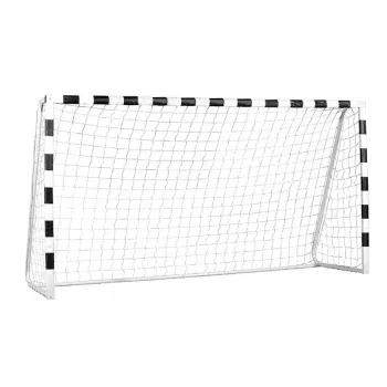 GREENMILL Futbola vārti 300x160x90 cm Pulverkrāsots tērauds Melns/Balts