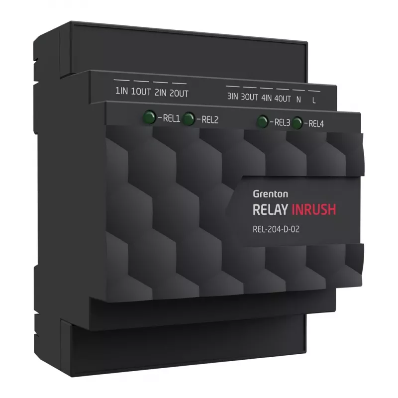 GRENTON Relay Output Module (4 Outputs) INRUSH - DIN Rail Mounting, TF-Bus