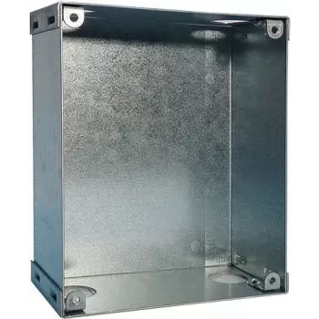 Grothe 55883 Cinkota tērauda elektrisko savienojumu kārba IP44 virsmas montāžas 8 izlaužamie ievadi 100x100x50mm
