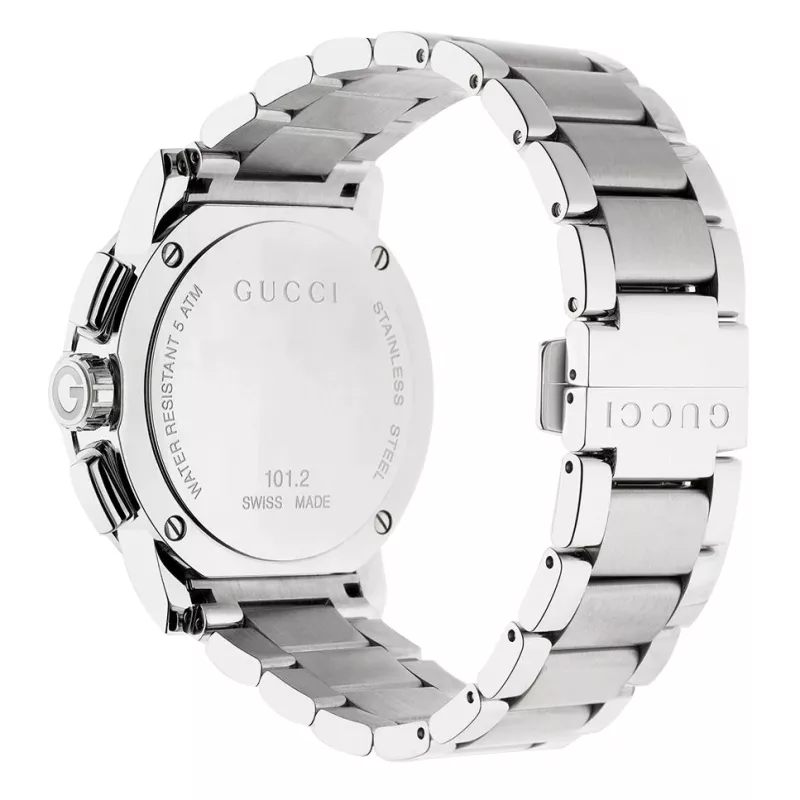 Gucci G-Chrono vīriešu pulkstenis YA101204 44mm nerūsējošais tērauds melns ciparnīca hronogrāfs datums