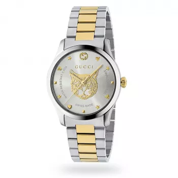 Gucci G-Timeless vīriešu pulkstenis YA1264074 38mm Nerūsējošais tērauds Sudraba ciparnīca