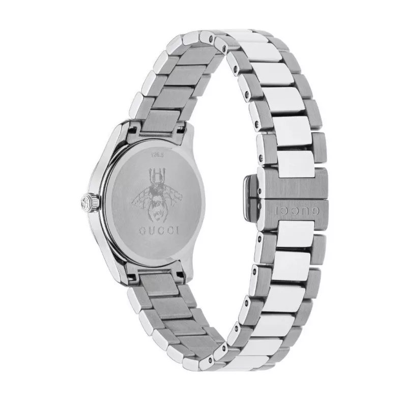 GUCCI G-Timeless sieviešu kvarca pulkstenis YA126595 27mm nerūsējošais tērauds sudraba ciparnīca