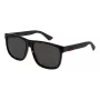 Gucci GG0010S-003 Vīriešu kvadrātveida saulesbrilles, spīdīgs melns rāmis, pelēkas lēcas, 58/16/145 mm