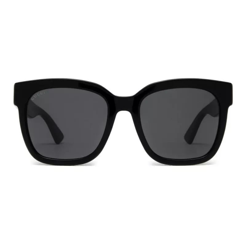 GUCCI GG0034SN-001 Sieviešu kvadrātveida saulesbrilles 54/20/140 mm Melns acetāts Pelēks neilons UV400