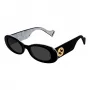 Gucci GG0517S-001 Sieviešu kvadrātveida acetāta saulesbrilles Melnas/Pelēkas 52mm