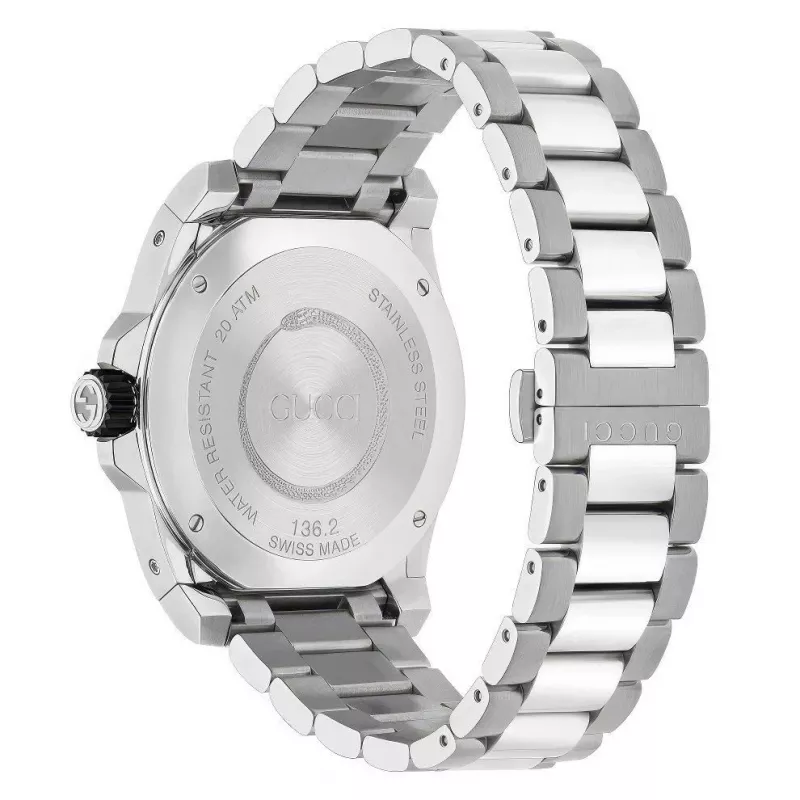 Gucci vīriešu pulkstenis YA136218 45mm nerūsējošais tērauds Šveices kvarca niršanas pulkstenis