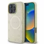 GUESS Apple iPhone 16 Pro Max Saffiano Peony Stamp MagSafe maciņš zeltā